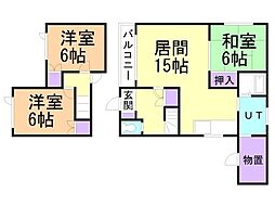 屯田5−2佃邸Ｃ 1階3LDKの間取り