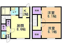 ＬＩＦＥ畔田III 1階2LDKの間取り