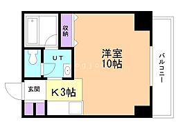 札幌市営南北線 北18条駅 徒歩3分の賃貸マンション 5階1Kの間取り