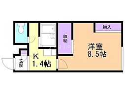 レオパレス篠路7条壱番館 1Kの間取図画像