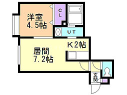 ノースカルム北32条 1LDKの間取図画像