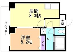 マンション樹林 1LDKの間取図画像