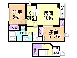 間取図画像 2LDK