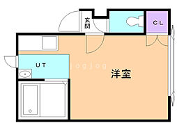 ワイズあいの里3 1Kの間取図画像