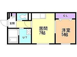 GRANDPA23 1LDKの間取図画像