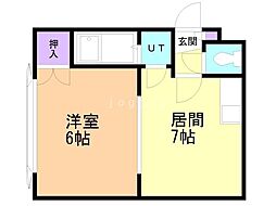 ヴィブレ北20条 1DKの間取図画像
