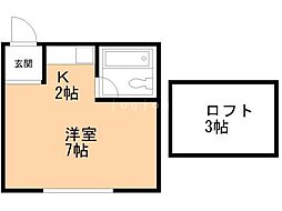 アメニティハウス 1Kの間取図画像
