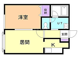 ヴァンヴェール札幌 1LDKの間取図画像