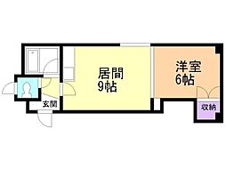 プロスペリティ 1DKの間取図画像
