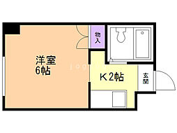 藤井ビル北14条 1Kの間取図画像