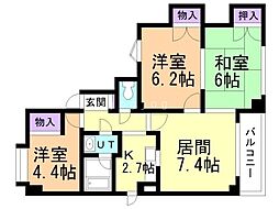 ハーベスト26 3LDKの間取図画像