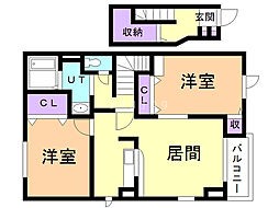 フィオーレ2 2LDKの間取図画像