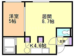 ASM麻生 1LDKの間取図画像