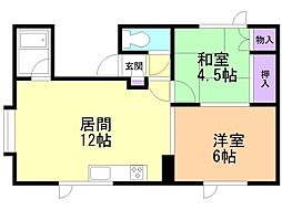 アベニュー17 2LDKの間取図画像