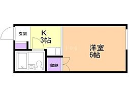 チサンマンション札幌第一 1Kの間取図画像