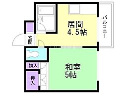 クラークハイツ 1DKの間取図画像