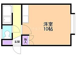 アムクレスト44 ワンルームの間取図画像