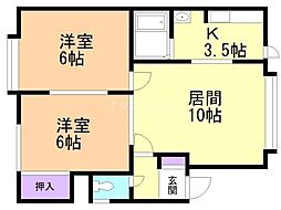 ソシアルトミイNo.12 2LDKの間取図画像