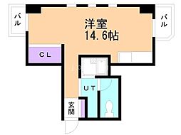 BLoom ワンルームの間取図画像