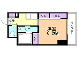 アストリアN6 ワンルームの間取図画像