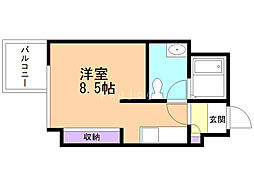 プライマル札幌北18条 ワンルームの間取図画像
