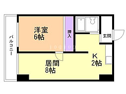 NORTHPOLE北大前 1LDKの間取図画像