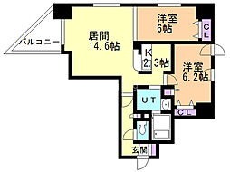 ノースフィールド 2LDKの間取図画像