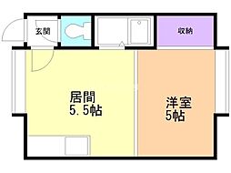 クルーズハウスキタ31ジョウA 1DKの間取図画像