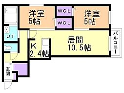 Partire新道東 2LDKの間取図画像
