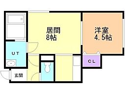 ルアナ麻生 1LDKの間取図画像