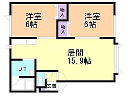 メゾン桜館 2LDKの間取図画像