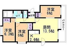 ピースフル三和 3LDKの間取図画像