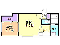 フラッツリド 1LDKの間取図画像