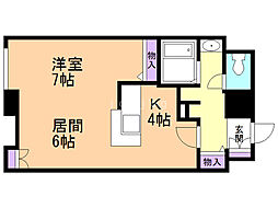 クロスポイント 1LDKの間取図画像