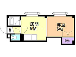 ハーベスト20 1DKの間取図画像