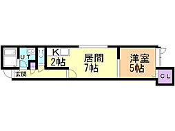 リュクス・N35 1LDKの間取図画像