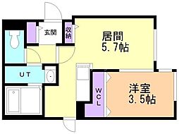 アルファグランデ麻生 1LDKの間取図画像