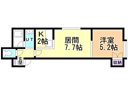 ル・ロアール 1LDKの間取図画像