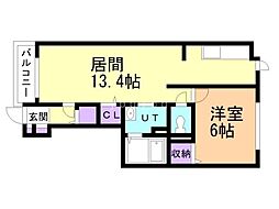 フィールドSK 1LDKの間取図画像