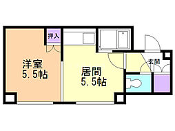 サニープレイスノース33 1LDKの間取図画像