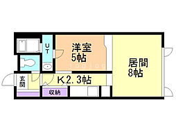 ポーザタウン当別No.5 1LDKの間取図画像