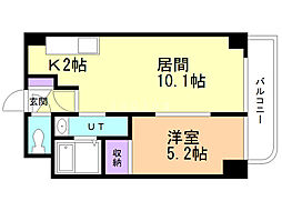 さくらハイツ3 1LDKの間取図画像