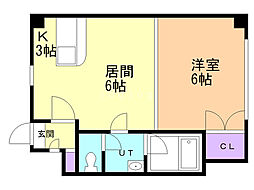 ドリームN26ビル 1LDKの間取図画像