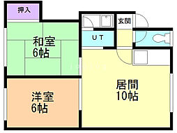 けんえいハイツ 2LDKの間取図画像