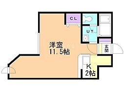 サザンシティ17 1Kの間取図画像
