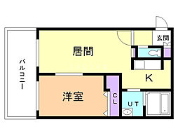Retour 1LDKの間取図画像