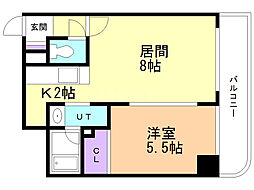 トミイビルNo.40 1LDKの間取図画像