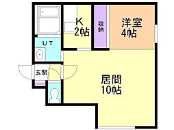 アーバンテラスN37 1LDKの間取図画像