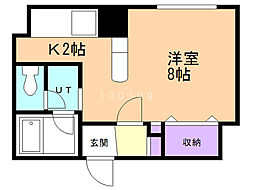 レガート北36 1Kの間取図画像