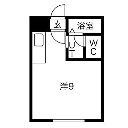 ヴィラ.モデルナC ワンルームの間取図画像